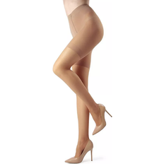 MeMoi Crystal Sheer Shaper Control Top 12 Den Tights - Suntan