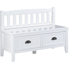 White Benches Simpli Home Burlington Storage Bench 42x28.9"