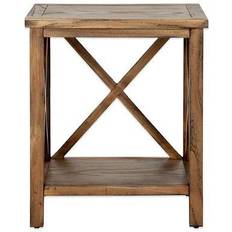 Oak - Rectangle Small Tables Safavieh Candace Cross-Back Small Table 18x13.4"