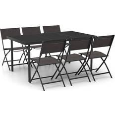 vidaXL 3073505 Ensemble repas de patio, 1 Table incluse 6 Chaises