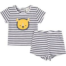 Yöasut Carrément Beau Baby Lion T-shirt And Shorts Set - White