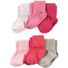 12-18M Socks Luvable Friends Basic Cuff Socks 6-pack - Coral and Pink (10726164)