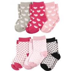 18-24M Underwear Luvable Friends Crew Socks 6-pack - Hearts and Polka Dots (10726140)