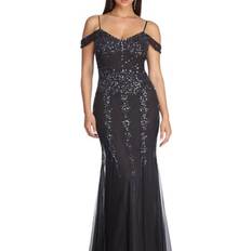 Evening Gowns - Slim Dresses Windsor Madeline Formal Beaded Mermaid Dress - Charcoal