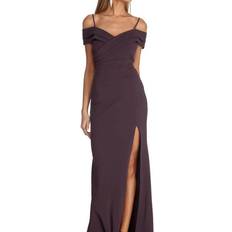 Evening Gowns - Slim Dresses Windsor Aurora Formal High Slit Mermaid Dress - Plum