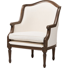 Baxton Studio White Lounge Chairs Baxton Studio Charlemagne Lounge Chair 36.2"