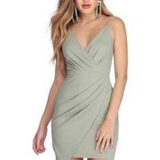 Windsor Wrapped In Pleats Midi Dress - Sage