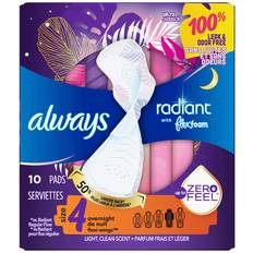 Always Radiant Size 4 Overnight Pads with Wings Scented 10-pack 10-pack