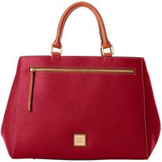 Dooney & Bourke Pebble Grain Zip Satchel Bag - Wine