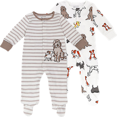 Organic Cotton Puppy Print Sleep & Play 2-pack - Brown