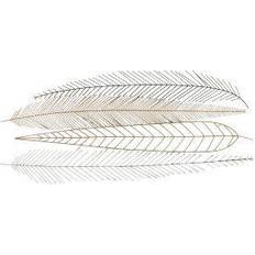 Silver Wall Decor CosmoLiving by Cosmopolitan Metallic Feather Sculptures Wall Decor 18x42"