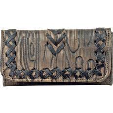 American West Driftwood Tri-Fold Wallet - Distressed Charcoal