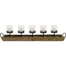 3R Studios Wood and Metal Votive Candle Holder 6.8"