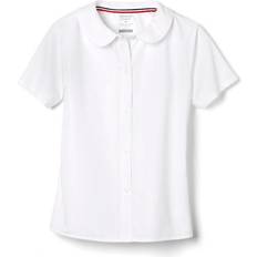 French Toast Girl's Short Sleeve Modern Peter Pan Blouse - White