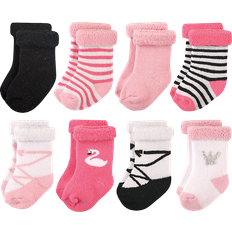 Hudson Rolled Cuff Crew Socks 8-pack - Swan (10754540)