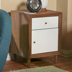 Furniture Baxton Studio Harlow Mid-Century Bedside Table 39.6x44.6cm