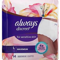 Paraben-Free Incontinence Protection Always Discreet Maximum Plus Underwear for Sensitive Skin Large 14-pack 14-pack