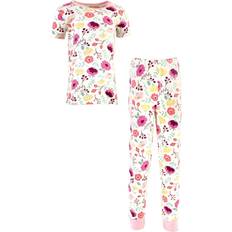 18-24M Pajamases Touched By Nature Organic Cotton Tight Fit Short Sleeve Top and Pant Pajama Set - Botanical (10161753)