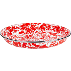 Stainless Steel Dishes Golden Rabbit Red Swirl Soup Plate 10" 4