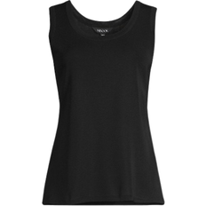 Acrylic Tank Tops Misook Double Scoop Neck Knit Tank Top - Black