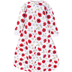 Red Sleeping Bags Hudson Premium Quilted Long Sleeve Sleeping Bag and Wearable Blanket Poppy Daisy