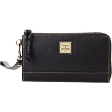 Phone Pockets Wallets Dooney & Bourke Saffiano Folded Zip Wristlet - Black