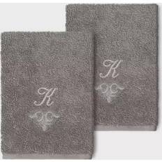 Linum Home Textiles Monogrammed K Guest Towel Gray (33.02x33.02cm)