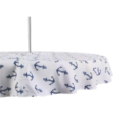 Design Imports Anchors Tablecloth White, Multicolor