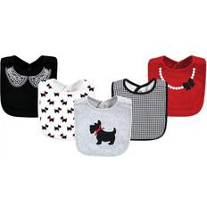 Multicoloured Drool Bibs Hudson Cotton Bibs Scottie Dog 5-pack