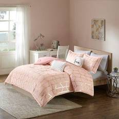 Blush gold comforter set Intelligent Design Raina Bedspread Pink, Gold (228.6x228.6)