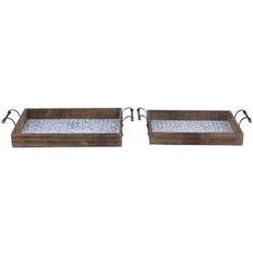 Litton Lane Farmhouse Serving Tray 2pcs