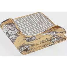 Lush Decor French Country Toile Blankets Yellow, Grey (152.4x127cm)