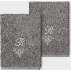 Linum Home Textiles Monogrammed R Guest Towel Gray (33.02x33.02cm)