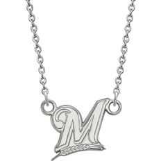 LogoArt Milwaukee Brewers Small Pendant Necklace - Silver