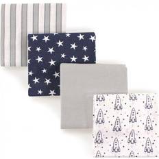 Hudson Flannel Receiving Blankets 4-pack Outer Space