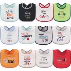 Machine Washable Food Bibs Hudson Drooler Bibs Holiday 12-pack