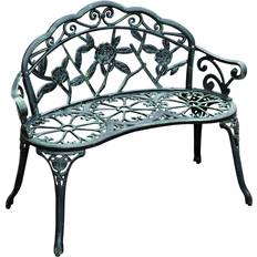 OutSunny Cast Aluminum Bench-Green Trädgårdsbänk