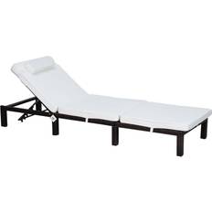 OutSunny Rattan Lounger 01-0785 White, Brown