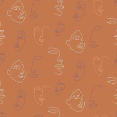 Furn Kindred Faces Wallpaper Terracotta KINDRED/WP1/TCO