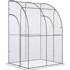 Lean-to Greenhouses OutSunny Walk-In Lean to Greenhouse 4.5x4ft Stainless Steel PVC Plastic