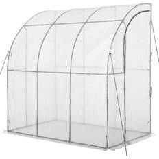 Freestanding Greenhouses OutSunny Walk-In Greenhouse 7x4ft Stainless Steel Polycarbonate