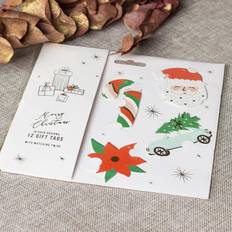 PartyDeco Presentetiketter 12-pack Jultomte