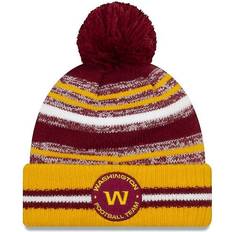 New Era NFL Pom Pom Beanie Hat Washington Commanders Cardinal Yellow