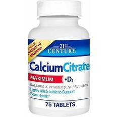 21st Century Calcium Citrate D3 Maximum, 75 Tablets