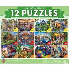 Masterpieces Artist Gallery Jigsaw Puzzle 12-Pack 4x 100Pc 4x 300Pc 4x 500Pc