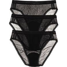 Mesh 3 pack On Gossamer Mesh Hi-Cut Brief 3-pack - Black