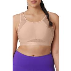 Glamorise No-Sweat Mesh Sports Bra Plus Size - Cafe