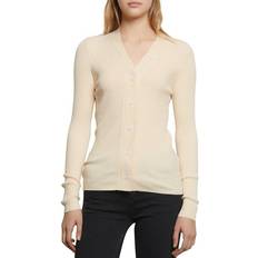 Sandro Gabrielle Ribbed Knit Cardigan - Ecru