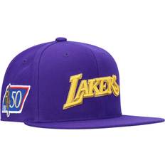 Men - Purple Caps Mitchell & Ness Los Angeles Lakers 50th Anniversary Snapback Hat Men - Purple