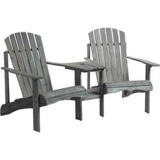 OutSunny Alfresco Double Adirondack Chairs, Grey